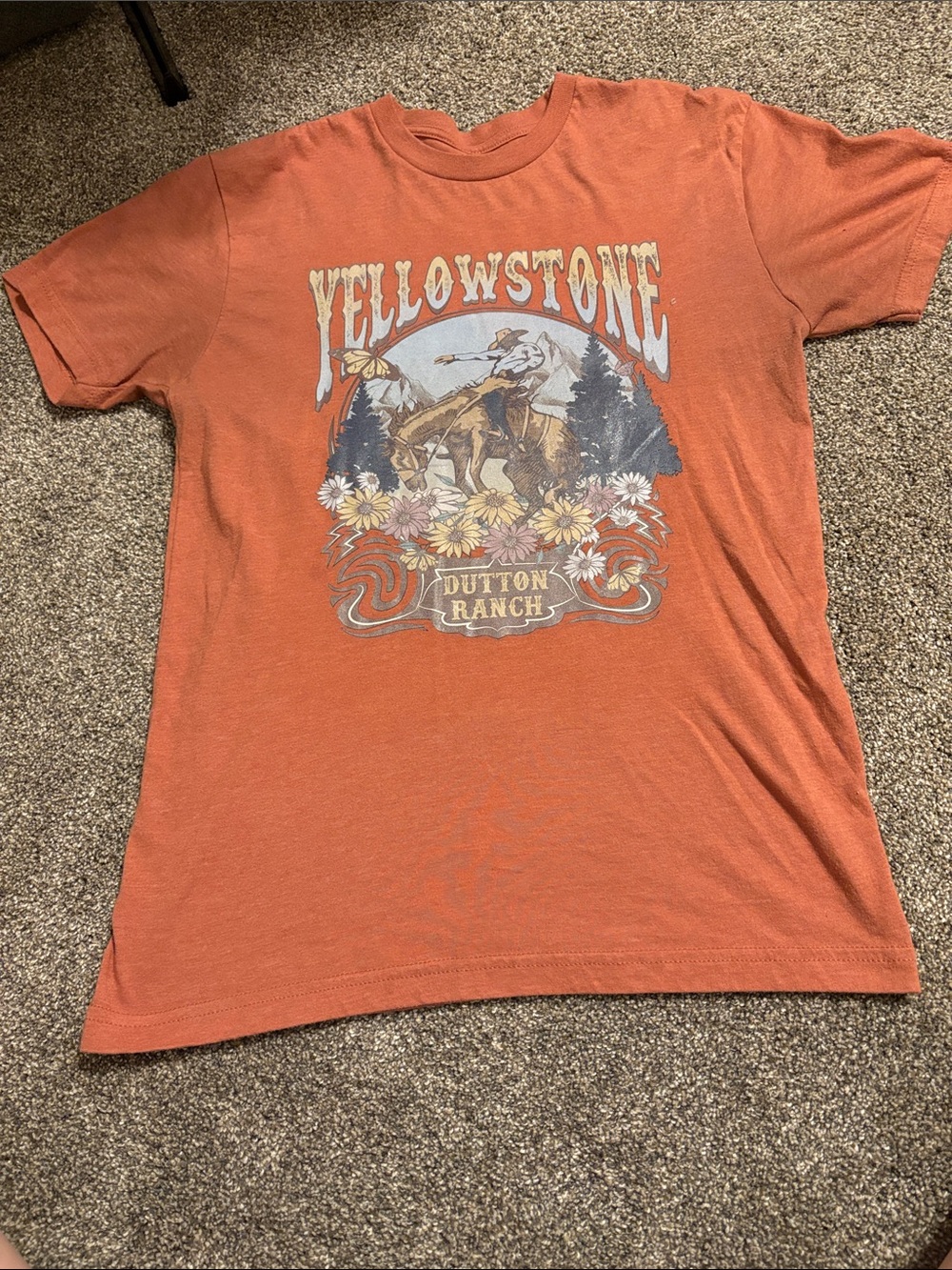 Yellowstone Dutton Ranch Graphic Tee - Rust Orange